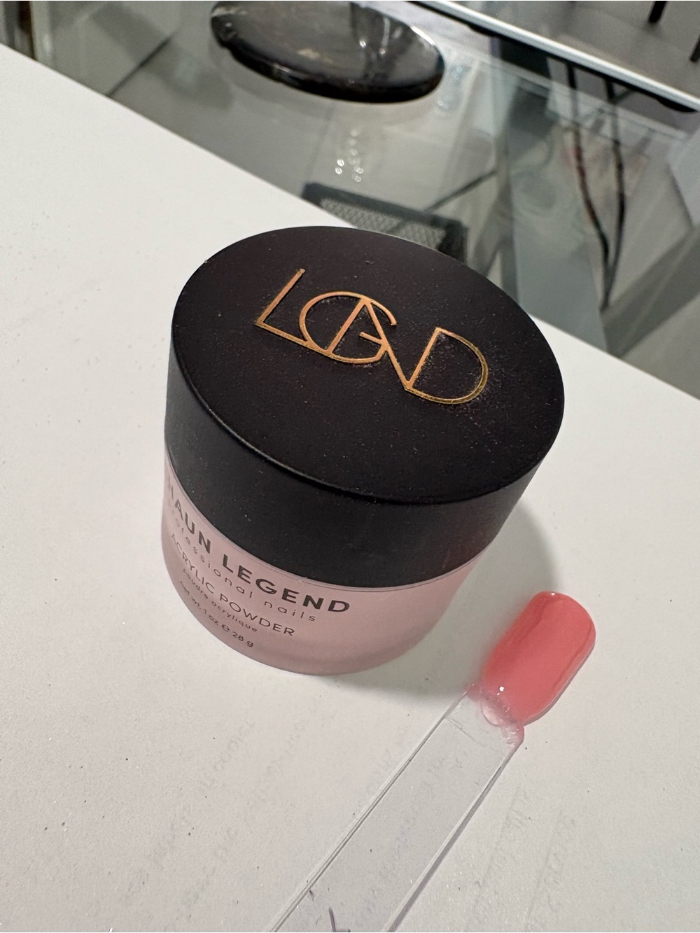 Chaun Legend Melon Mist peach dip nail powder